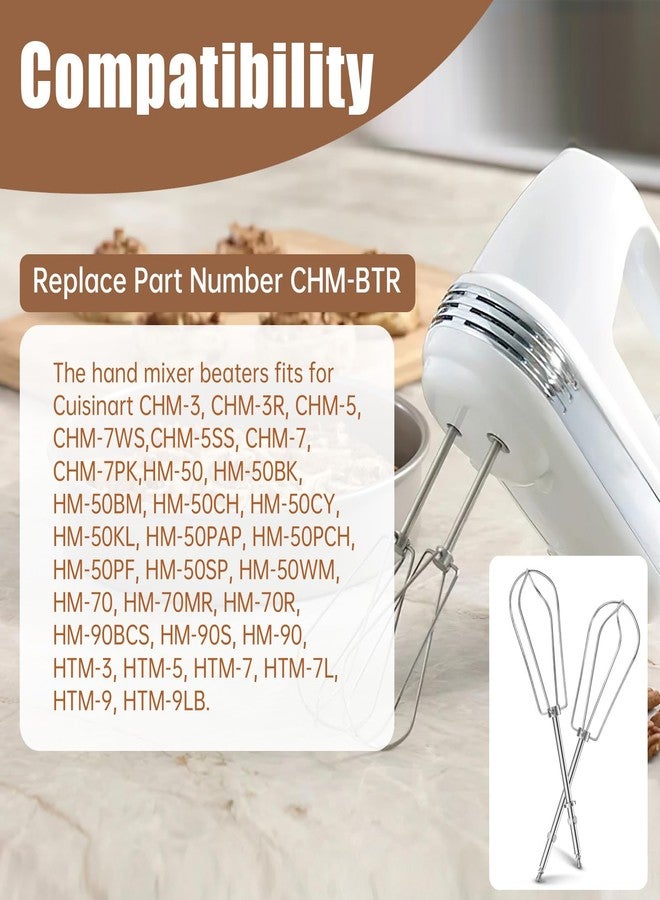 DuckcowsC Replacement Beaters for Cuisinart Hand Mixer CHM-3 CHM-5 CHM-7 HM-50 HM-70 HM-90 HTM-9LT, Hand Blender Replacement Parts CHM-BTR Whisk Attachments - Image 3